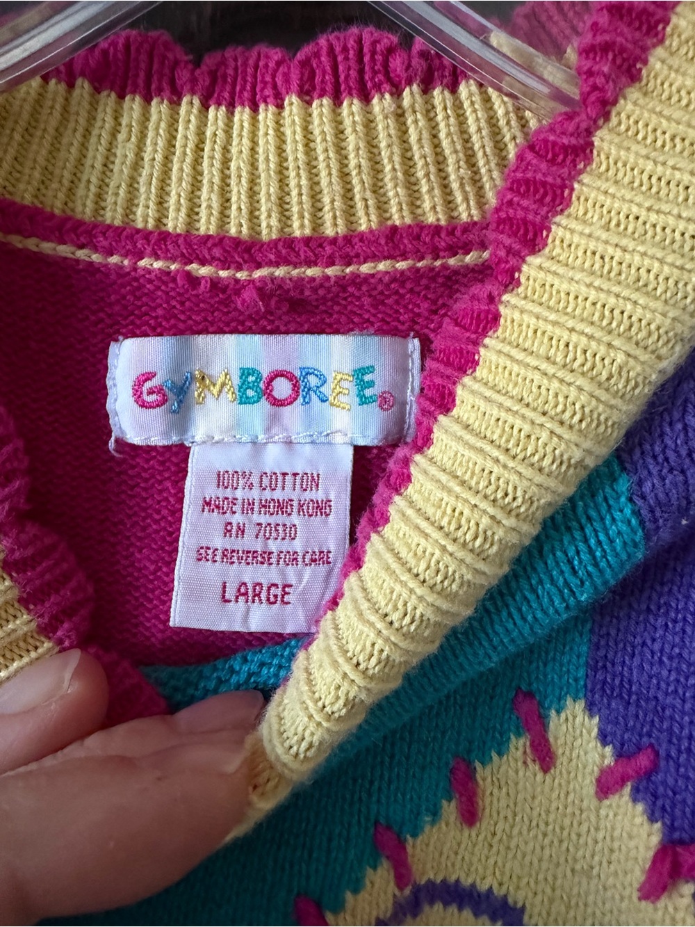 Vintage 90’s Gymboree girls color block sweater size large - Picture 4 of 4